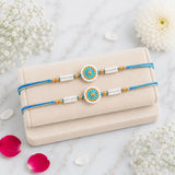 Set of 2 Meenakari Rakhi with Festive Indian Sweets | Handcrafted Artisan Rakhi Gift