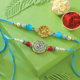 Om & Peacock Rakhi Set