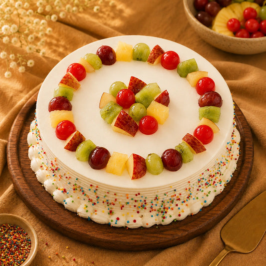 Fresh Fruit Vanilla Garden Cream Cake