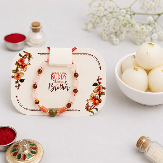 Forest Guardian Bracelet Rakhi with Rasgulla