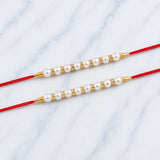 Set of 2 Pearl Rakhi with Premium Dry Fruits | Elegant Raksha Bandhan Gift