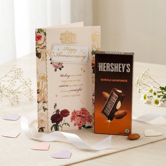 Happy Anniversary Greeting Card With Chocolate