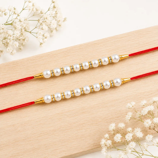 Dual Pearl Rakhi with Premium Dry Fruit Assortment | Special Raksha Bandhan Hamper