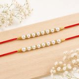 Dual Pearl Rakhi with Premium Dry Fruit Assortment | Special Raksha Bandhan Hamper