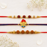 Pearl, Rudraksha & Ganesha Rakhi with Premium Cashews | Festive Family Rakhi Pack