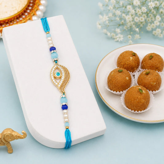 Divya Dhrishti Evil Eye Rakhi with Besan Laddo