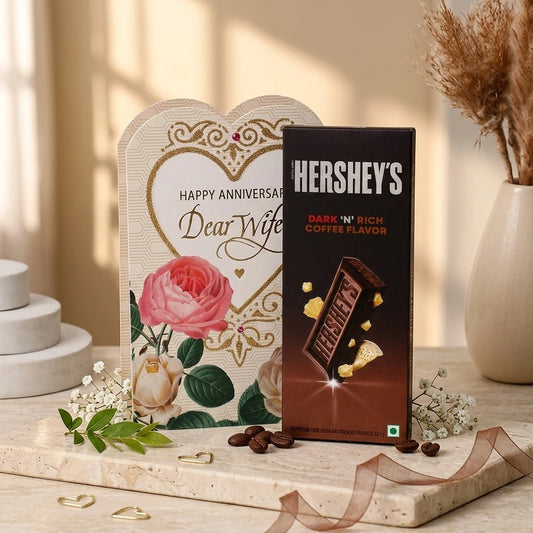 Happy Anniversary Dear Wife Greeting Card With Chocolate