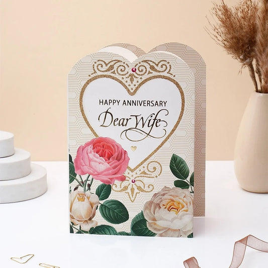 Happy Anniversary Dear Wife Greeting Card With Chocolate