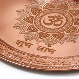 Om Shubh Laabh Copper Pooja Thali Set