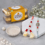 Set of 2 Beaded Lumba Rakhis with Ferrero Rocher (16 pcs)
