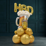 Cheers Beer Mug Balloon Stack with HBD Foil