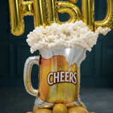 Cheers Beer Mug Balloon Stack with HBD Foil