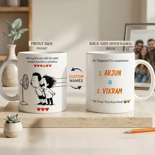 Personalized Friendship Day Coffee Mug with 2 Custom Names