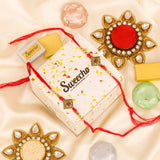 Kundan Rakhi and Assorted Chocolates 250gm Set of 2