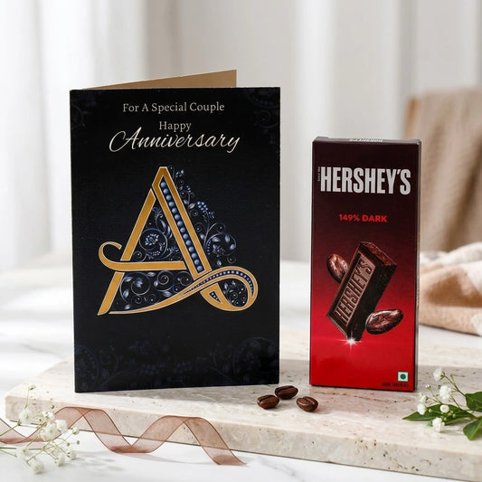 For A Special Couple Happy Anniversary Greeting Card With Chocolate