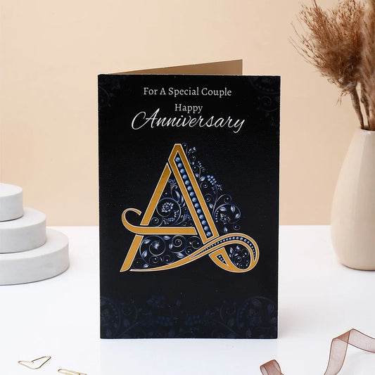 For A Special Couple Happy Anniversary Greeting Card With Chocolate