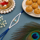 Evil Eye Marquise Rhinestone Rakhi with Besan Laddo