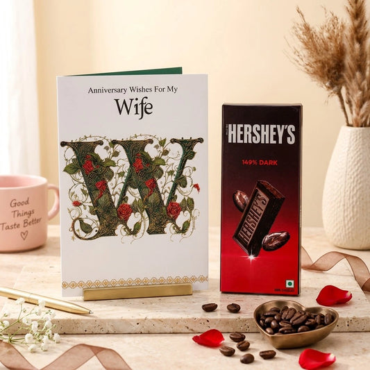 Anniversary Wishes For My Wife Greeting Card With Chocolate