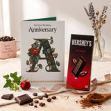 On Your Wedding Anniversary Greeting Card With Chococlate