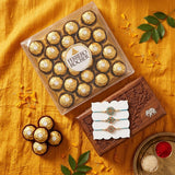 Elegant Pastel Rakhi Set With Ferrero Rocher
