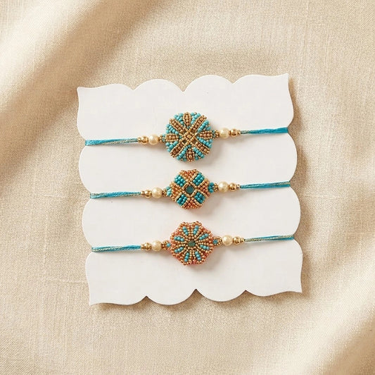 Elegant Pastel Rakhi Set With Ferrero Rocher