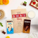 Bhai Dooj Greeting Card with Hershey's Cookies 'N' Creme & Creamy Milk Chocolates