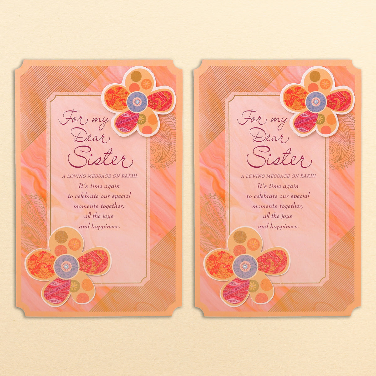 Dear Sister Raksha Bandhan Greeting Card With Envelope Pack of 2