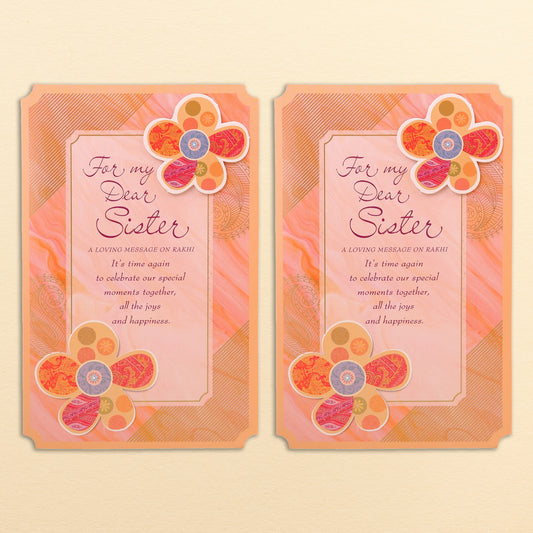 Dear Sister Raksha Bandhan Greeting Card With Envelope Pack of 2