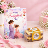 "Precious Wishes" Personalized Daughter's Day Card with Ferrero Rocher