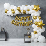 Classic White & Gold Balloon Arch Decor
