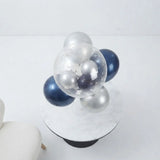 Navy & Silver Confetti Bobo Balloon Stand