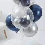 Navy & Silver Confetti Bobo Balloon Stand