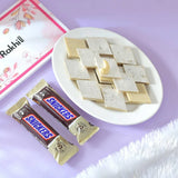 Heritage Rakhi with Snickers Chocolate & Kaju Katli