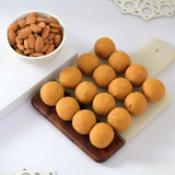 Sparkling Rakhi Hamper with Besan Laddoo, Almond Nuts & Ferrero Rocher