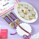 Heritage Rakhi with Snickers Chocolate & Kaju Katli