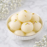 Peacock Feather Wooden Bead Rakhi with Rasgulla & Dry Fruits