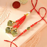 Blazing Red Bhaiya N Bhabhi Rakhi Set
