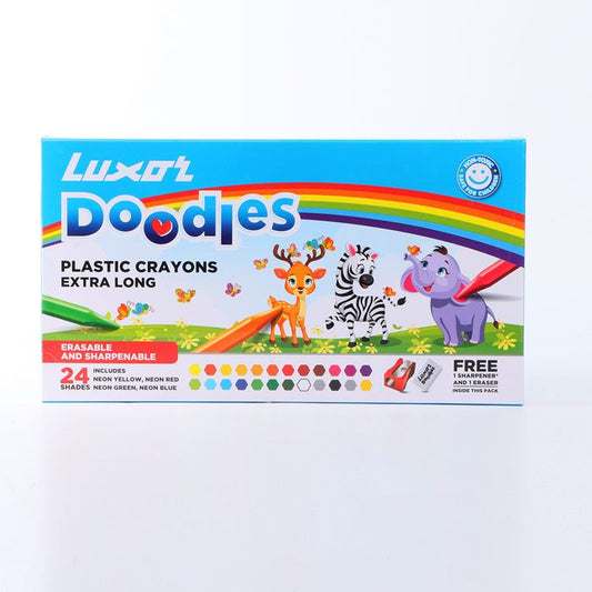 Luxor Doodles Plastic Crayons