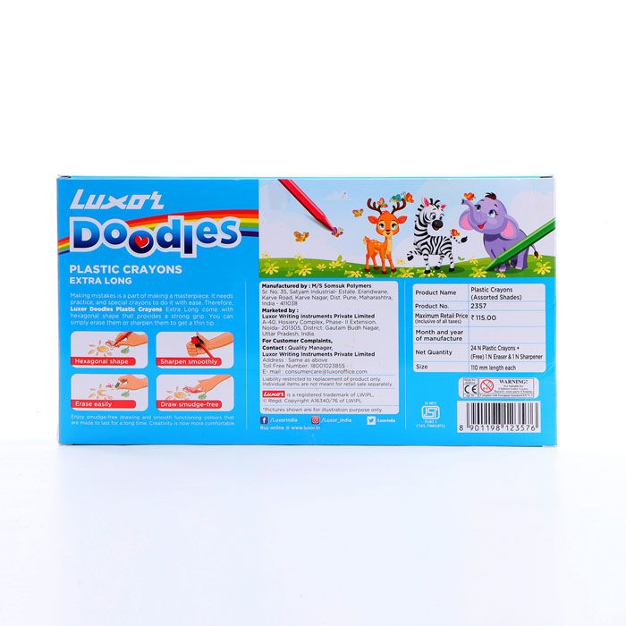 Luxor Doodles Plastic Crayons
