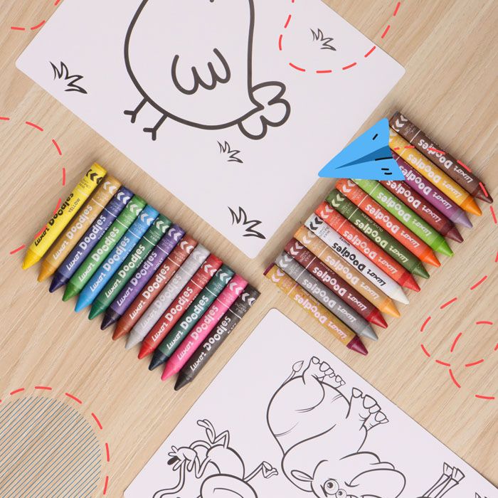 Luxor Doodles Wax Crayons Jumbo