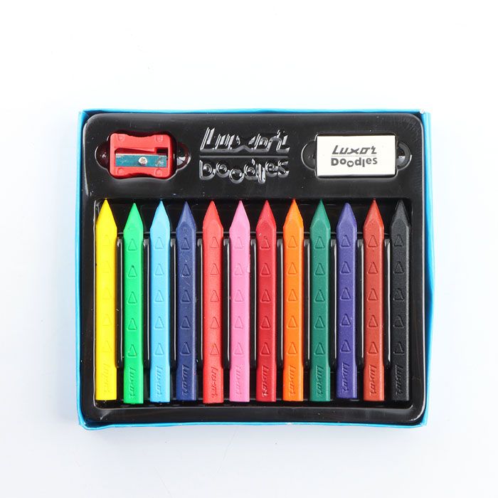 Luxor Doodles Plastic Crayons Triangular Grip