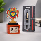 World's Best Teacher Trophy with Pierre Cardin Pen Teacher's Day Gift Set