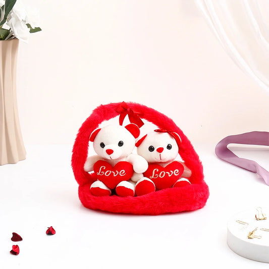 Romantic Couple Teddy Basket