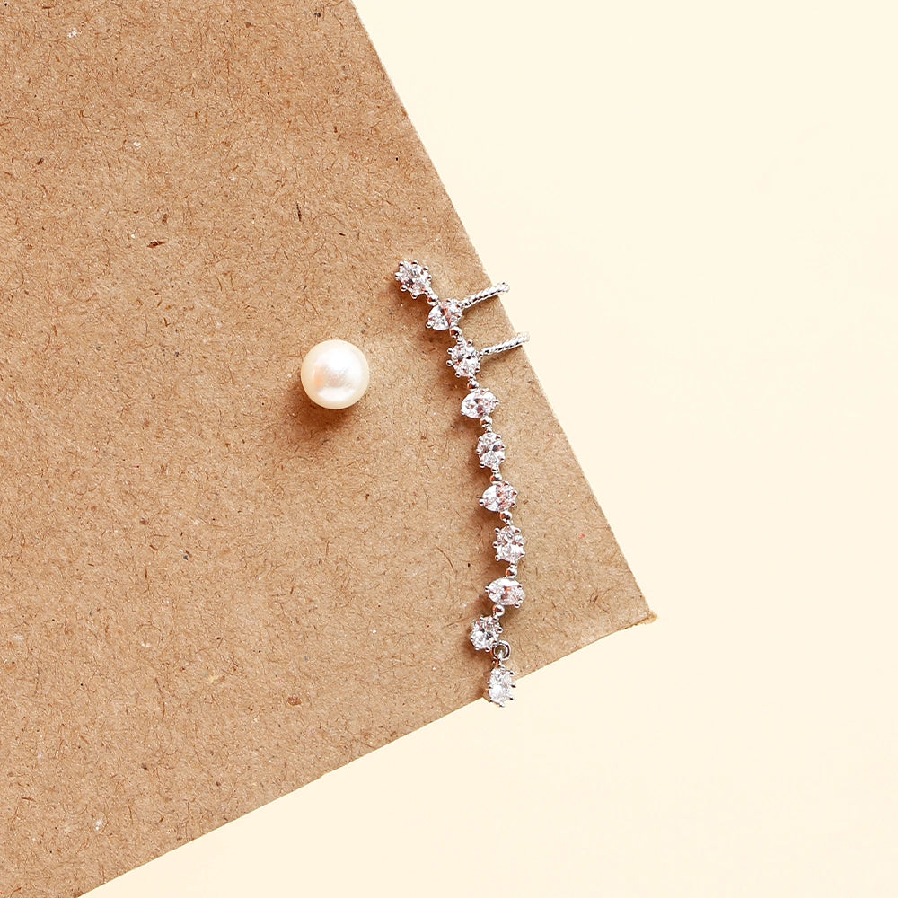 Pearl Ear Crystal Crawler Cuff