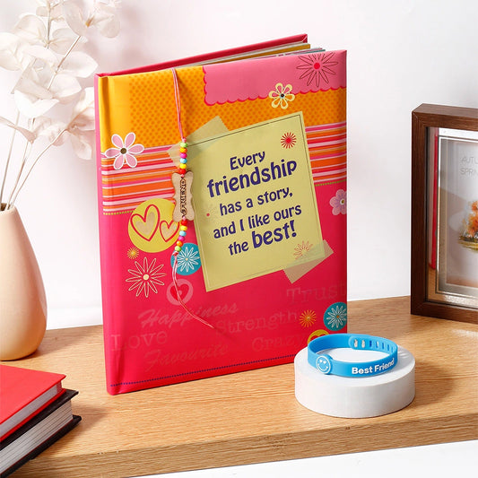 Archies Friendship Scrapbook & Blue Silicone Bracelet Set