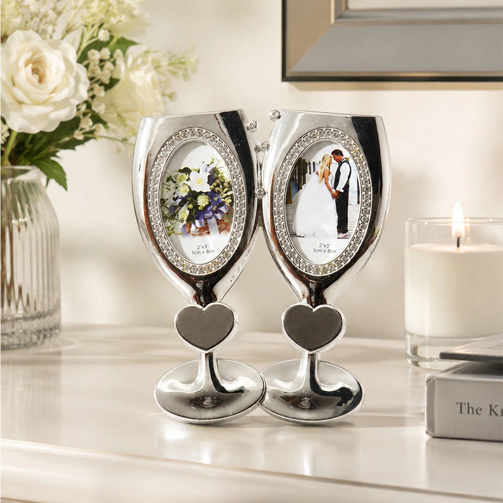 Champagne Photo Frame with Rhinestone Letters