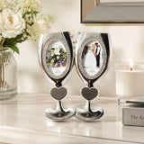 Champagne Photo Frame with Rhinestone Letters