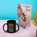 Beautiful Sister Greeting Card with 3 Handle Mug