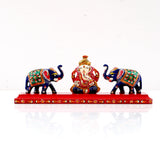 Ganesha with Two Elephants Decorative Set