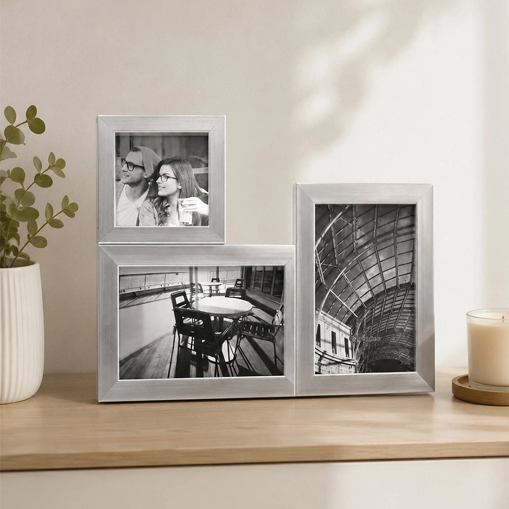 Multi-Opening Silver Photo Frame Collage